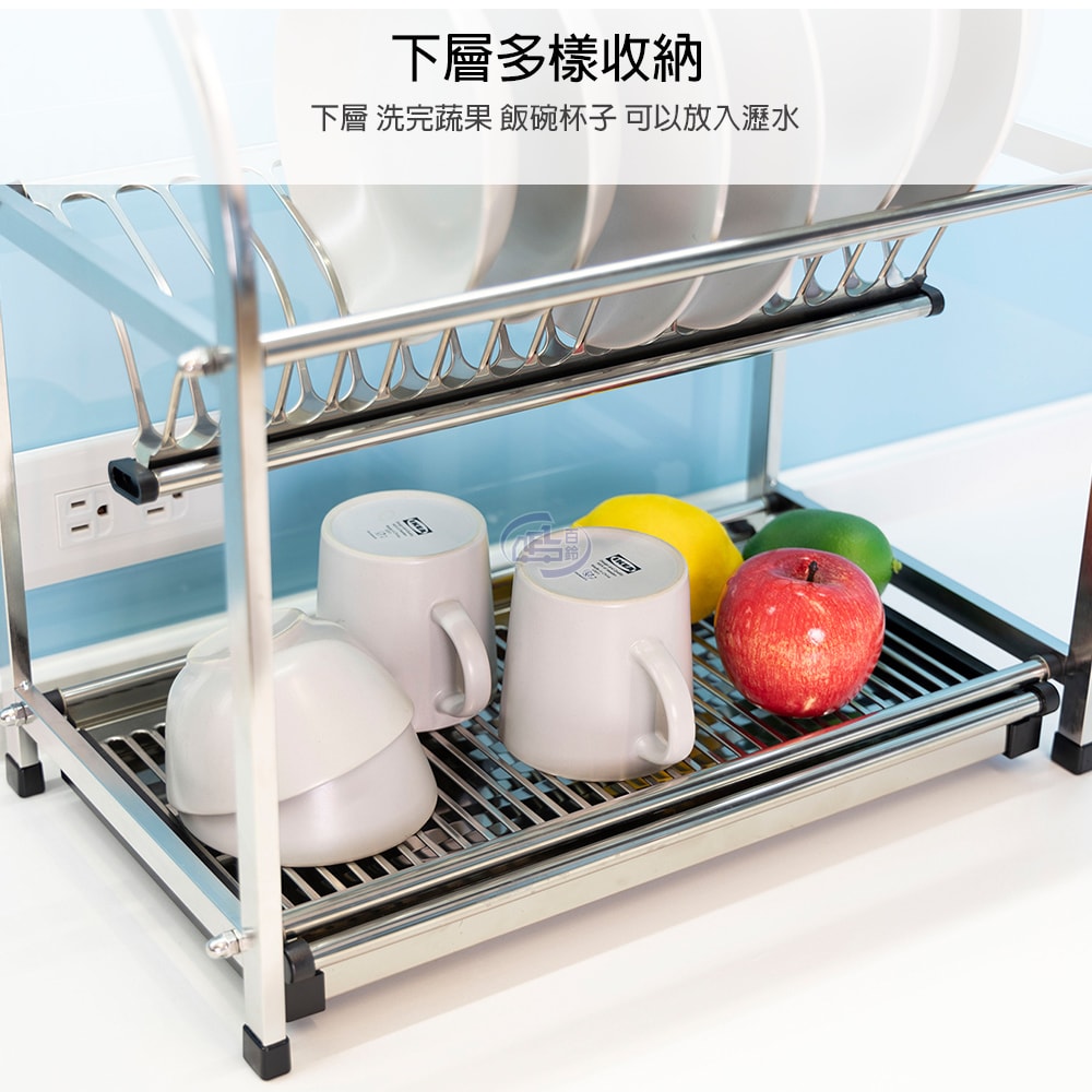【百鈴】卡豪收桌上型兩層瀝水架豪華組(碗架/盤架/筷子架/刀架/桌上型/置物架/收納架)