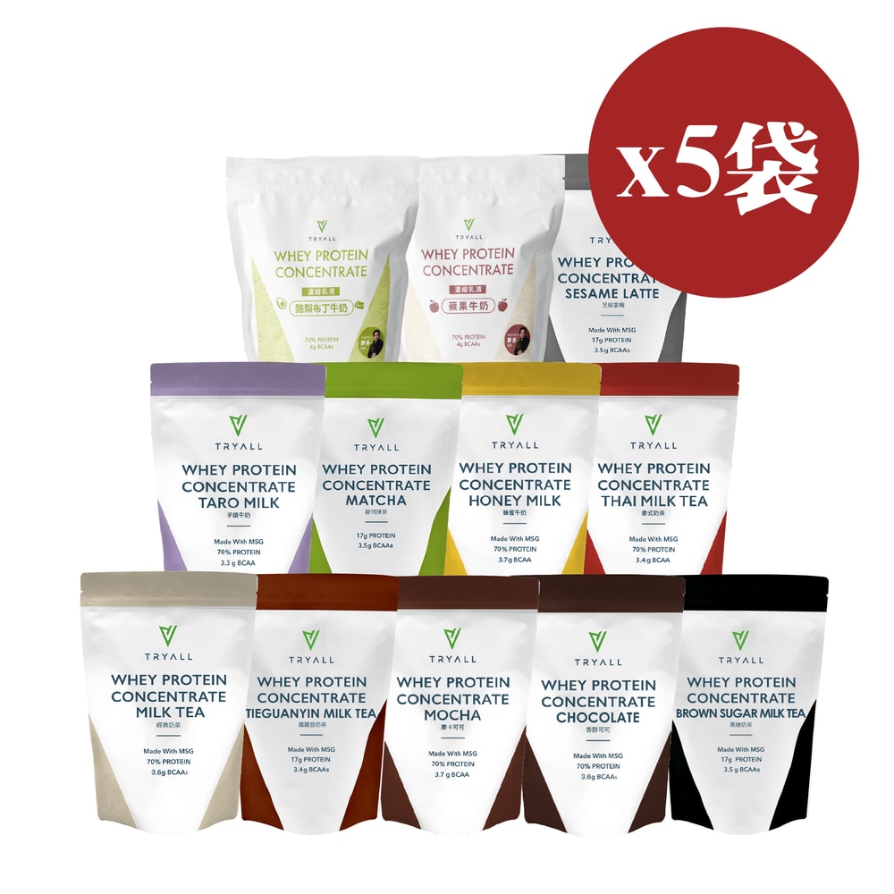 【TRYALL】濃縮乳清蛋白(500g/袋)*5袋