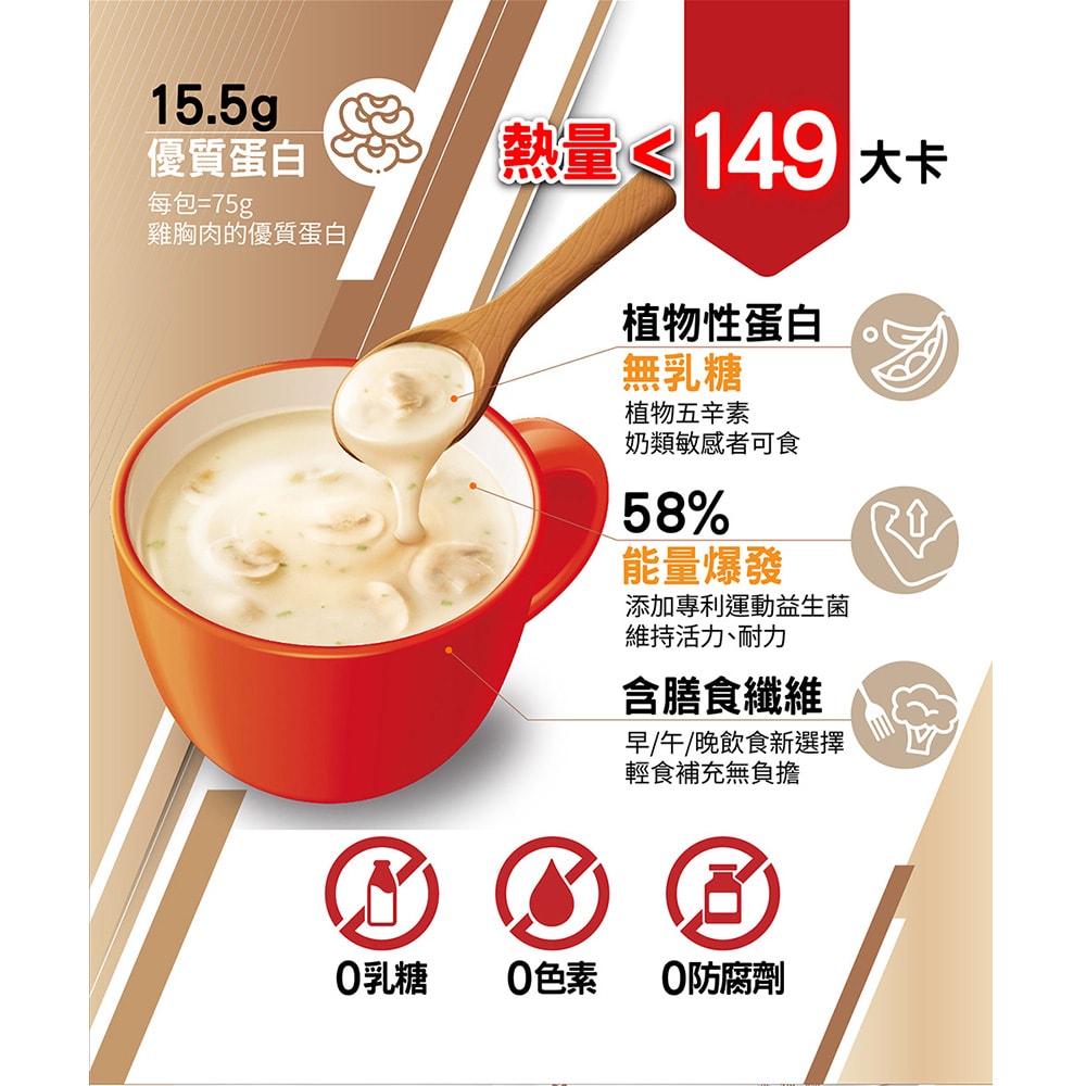 【台塑生醫】益菌固基飲(蘑菇濃湯風味)(35g*10包/盒)(5入)