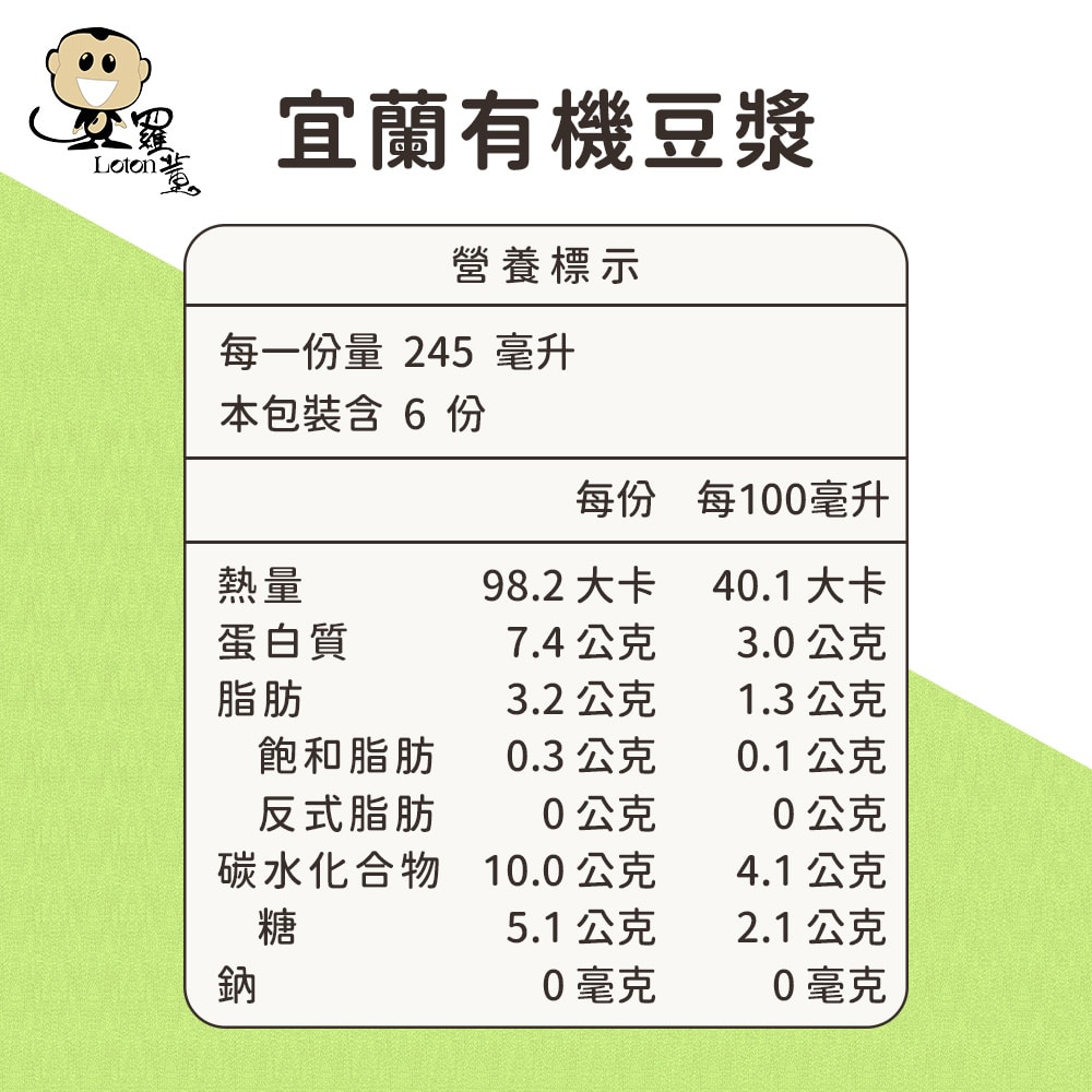 【羅東農會】羅董宜蘭有機豆漿2盒組(245mlx6瓶/盒 提盒裝)