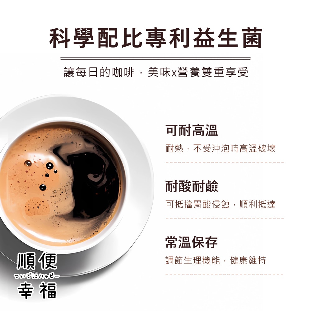 【順便幸福】益生菌濾掛咖啡-超人氣系列12包x4盒(使排便順暢 乳酸菌)(7個工作天出貨)