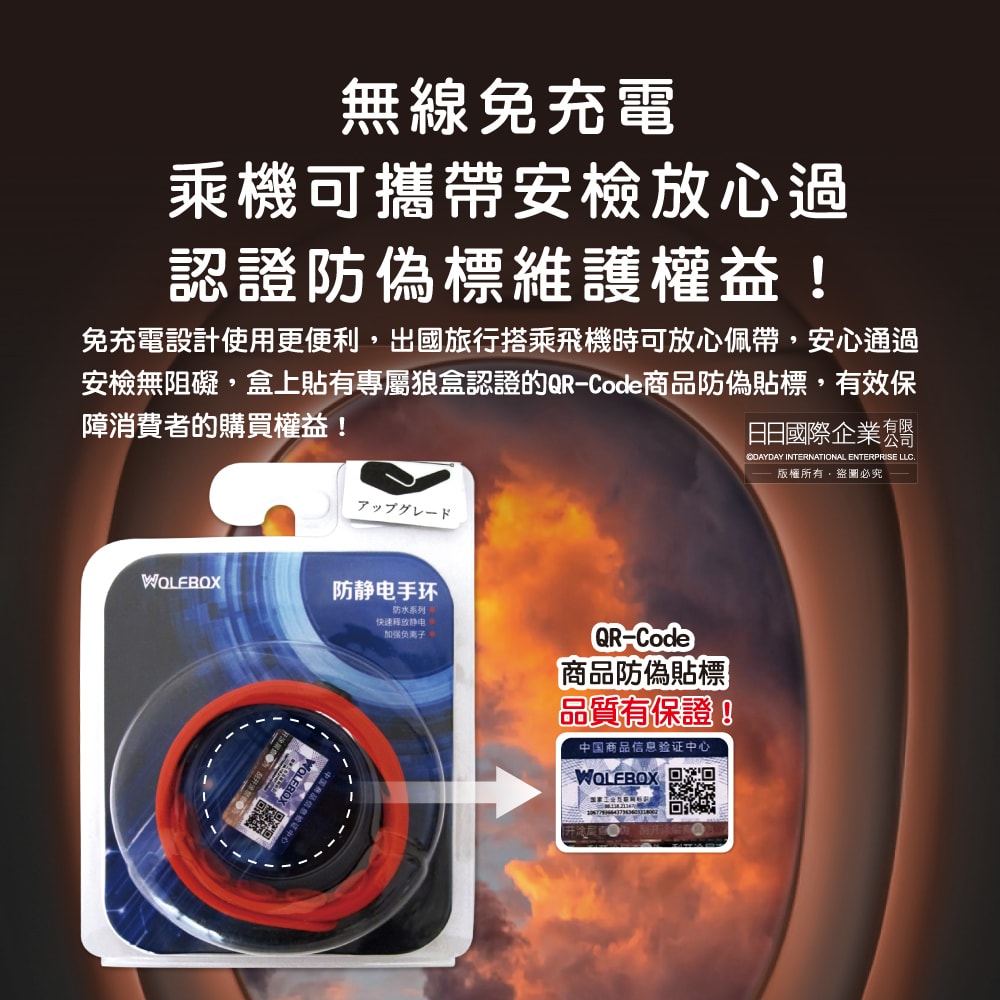 【狼盒 WOLFBOX】防靜電手環1入/盒(長度可調)