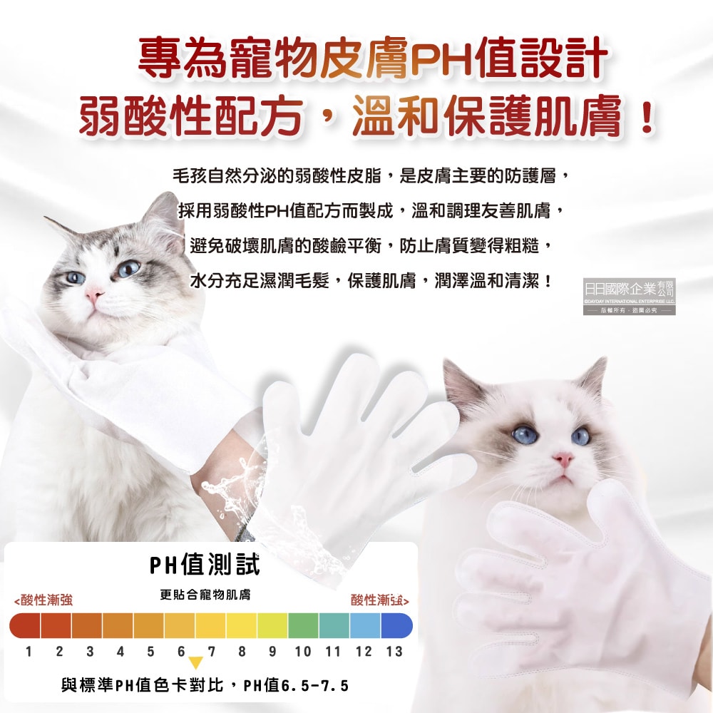 【日本KOJIMA】寵物SPA按摩5指手套型全身清潔濕巾12入/袋(寵物用濕紙巾,貓狗按摩手套,毛孩清潔護理毛髮,弱酸配方,寵物美容工具)