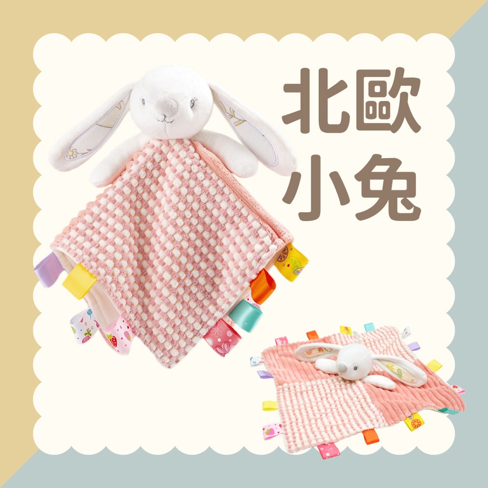 【Ocean Baby】柔軟動物布偶安撫巾(寶寶玩具/安撫/抓握練習/觸感刺激/學習/玩具/新生兒/彌月禮)