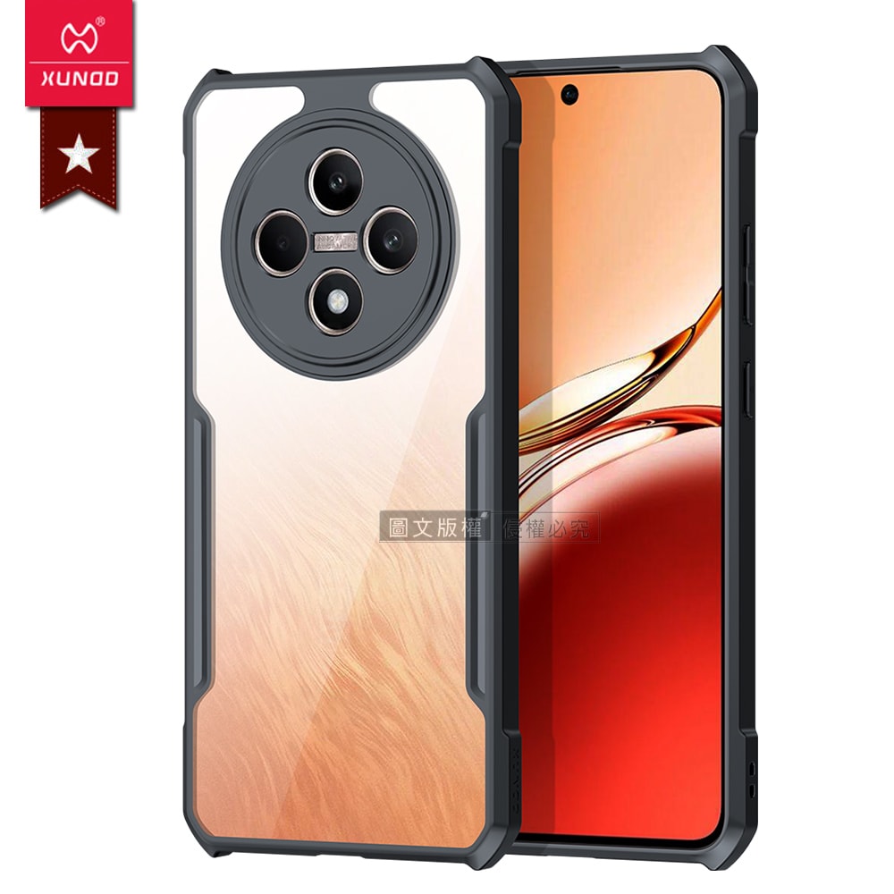 【XUNDD 訊迪】軍事防摔 OPPO Reno12 F 鏡頭全包覆 清透保護殼 手機殼(夜幕黑)