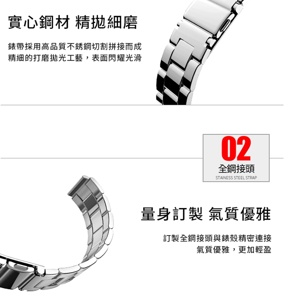 【Timo】小米手環7 不鏽鋼金屬替換錶帶