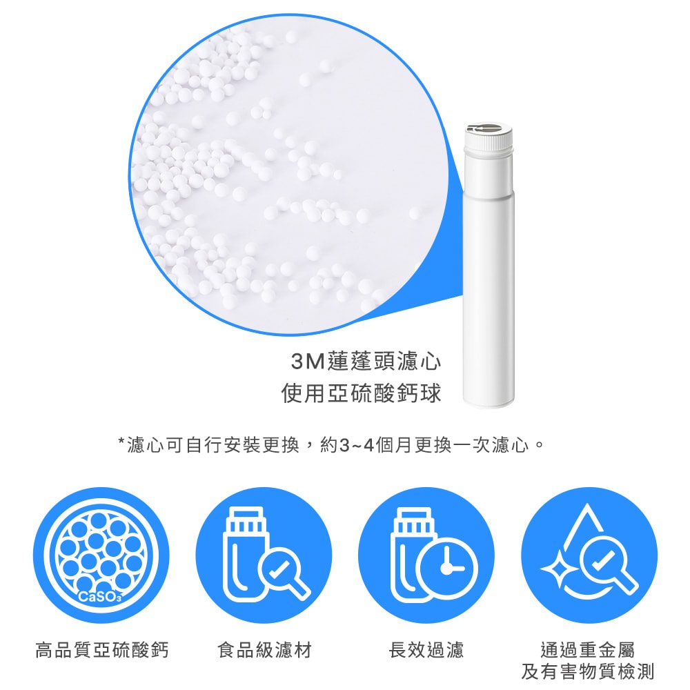 【3M】3M SF500 ShowerCare 除氯蓮蓬頭替換濾心(4入)