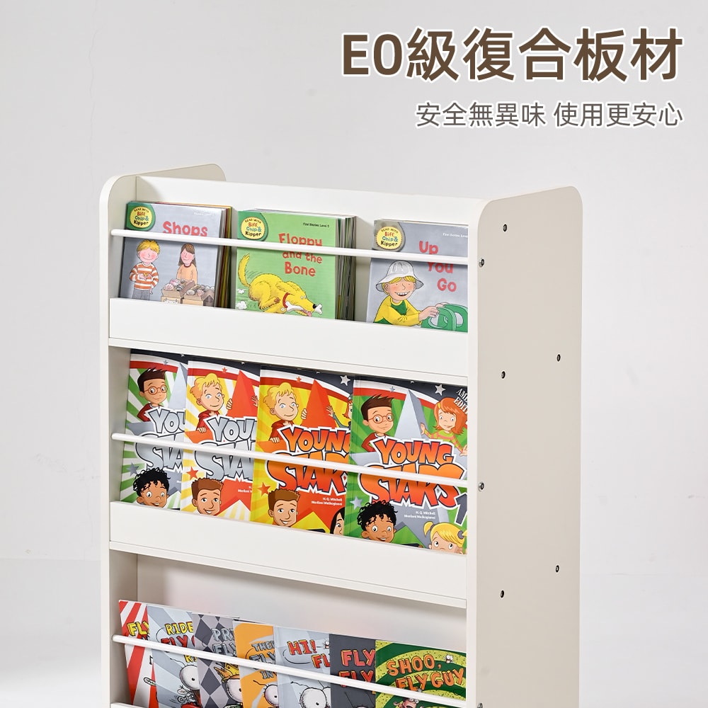 【慢慢家居】SGS低甲醛-創意雙面可移動兒童書櫃 繪本架(環保無毒E0板材 兒童書架 書架 置物架 兒童收納櫃)