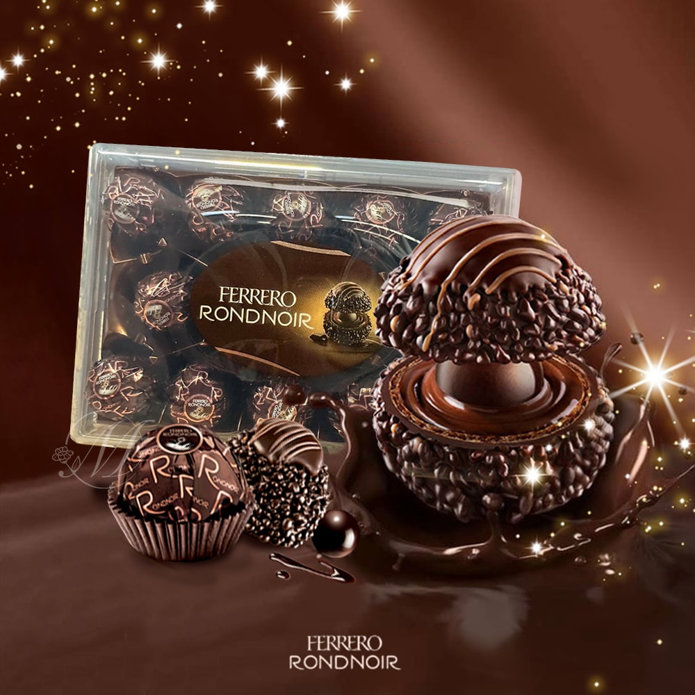 【費列羅 Ferrero】(3盒組)德國 限量版 FERRERO RONDNOIR 費列羅 頂級黑巧克力朗莎禮盒14顆/盒 現貨(3盒組)