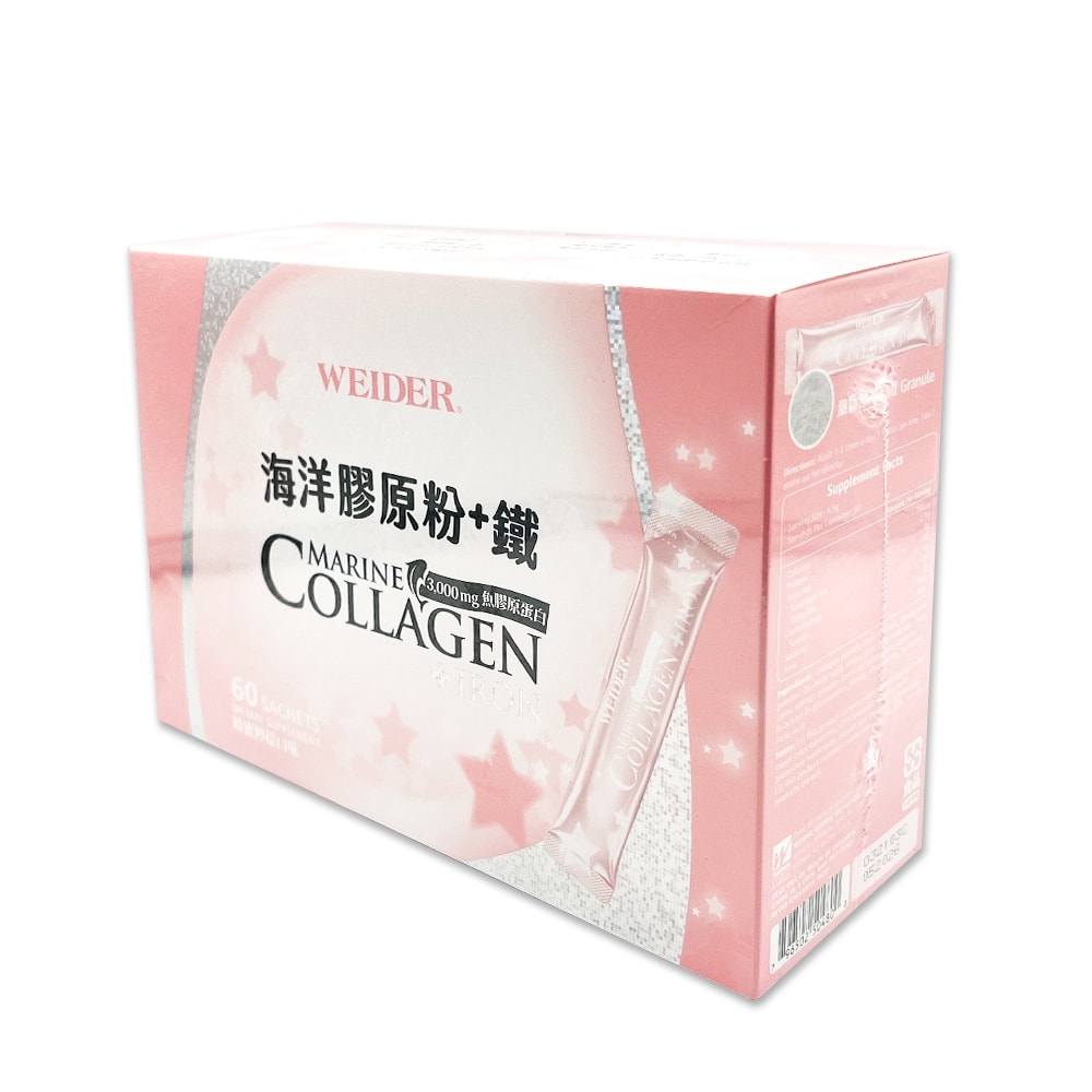 【WEIDER 威德】海洋膠原粉+鐵 蜂蜜檸檬口味 4.5g x 60包
