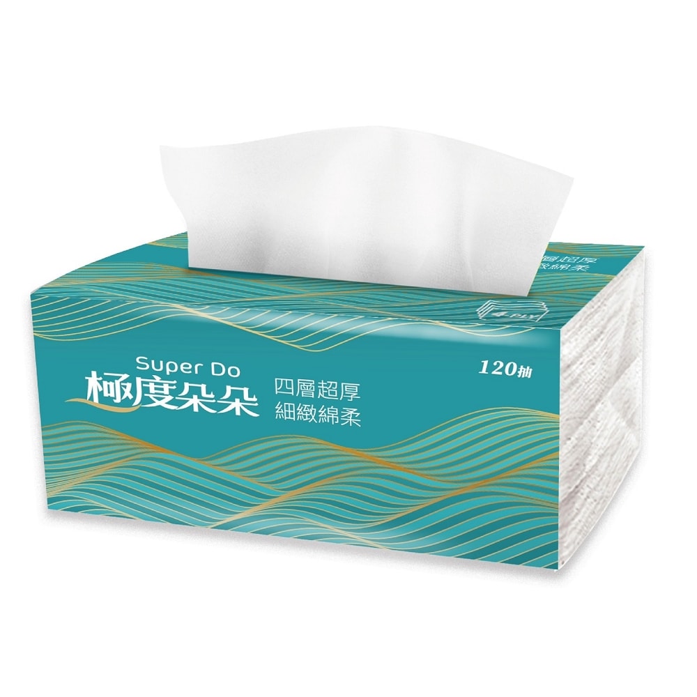 【Superpure 極度淳】Super Do極度朵朵 四層超厚柔抽取式花紋家用紙120抽72包/箱