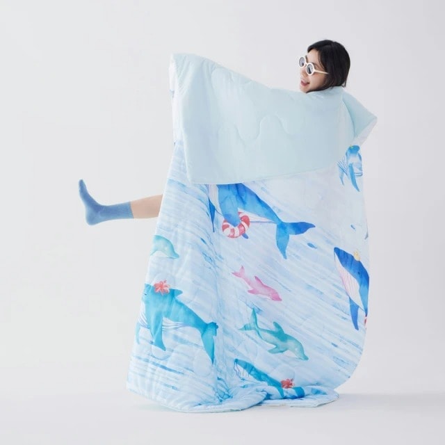 【Blue Bird Bedding 青鳥家居】悠游海洋刨冰印花冰涼被(4色)