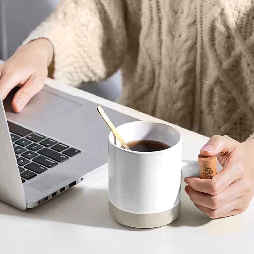 【FUJI-GRACE 日本富士雅麗】和風木柄職人馬克杯350ml