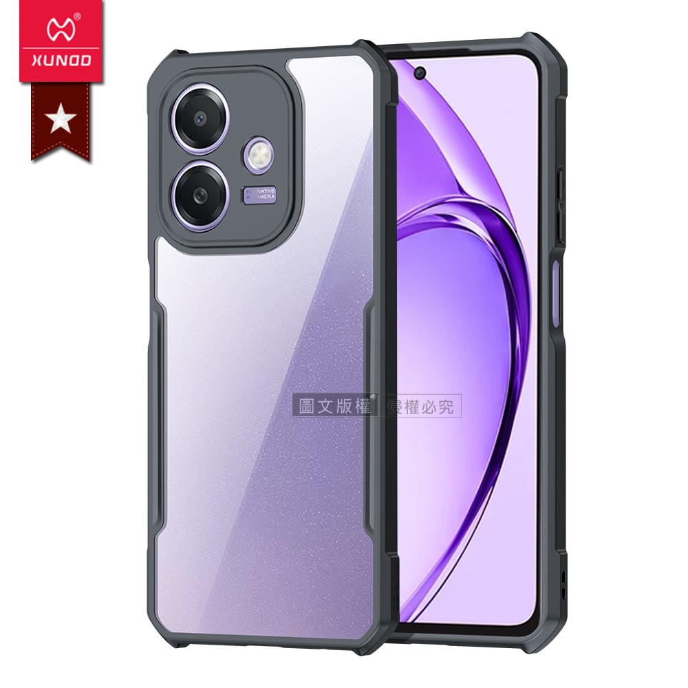 【XUNDD 訊迪】軍事防摔 OPPO A3x 鏡頭全包覆 清透保護殼 手機殼(夜幕黑)