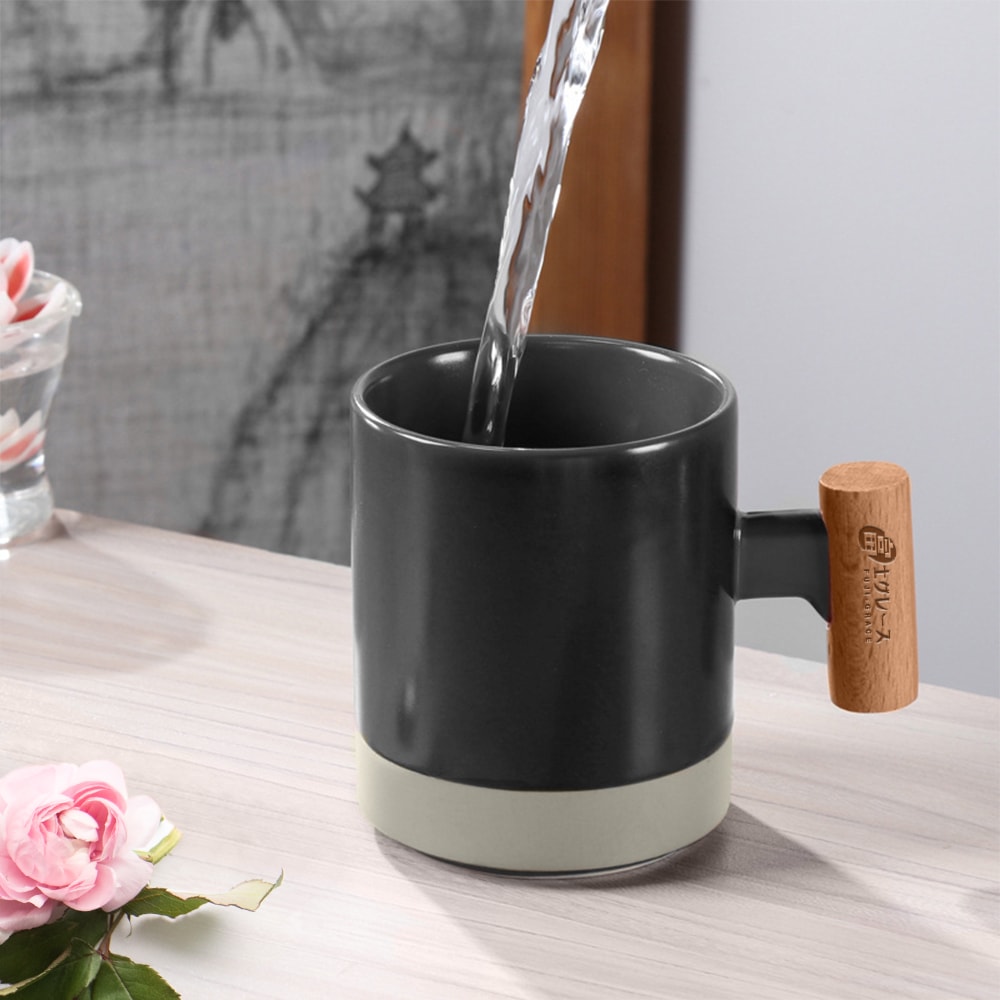 【FUJI-GRACE 日本富士雅麗】和風木柄職人馬克杯350ml