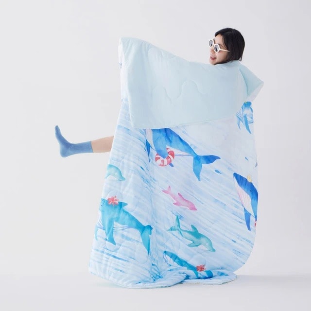 【Blue Bird Bedding 青鳥家居】悠游海洋刨冰印花冰涼被(4色)