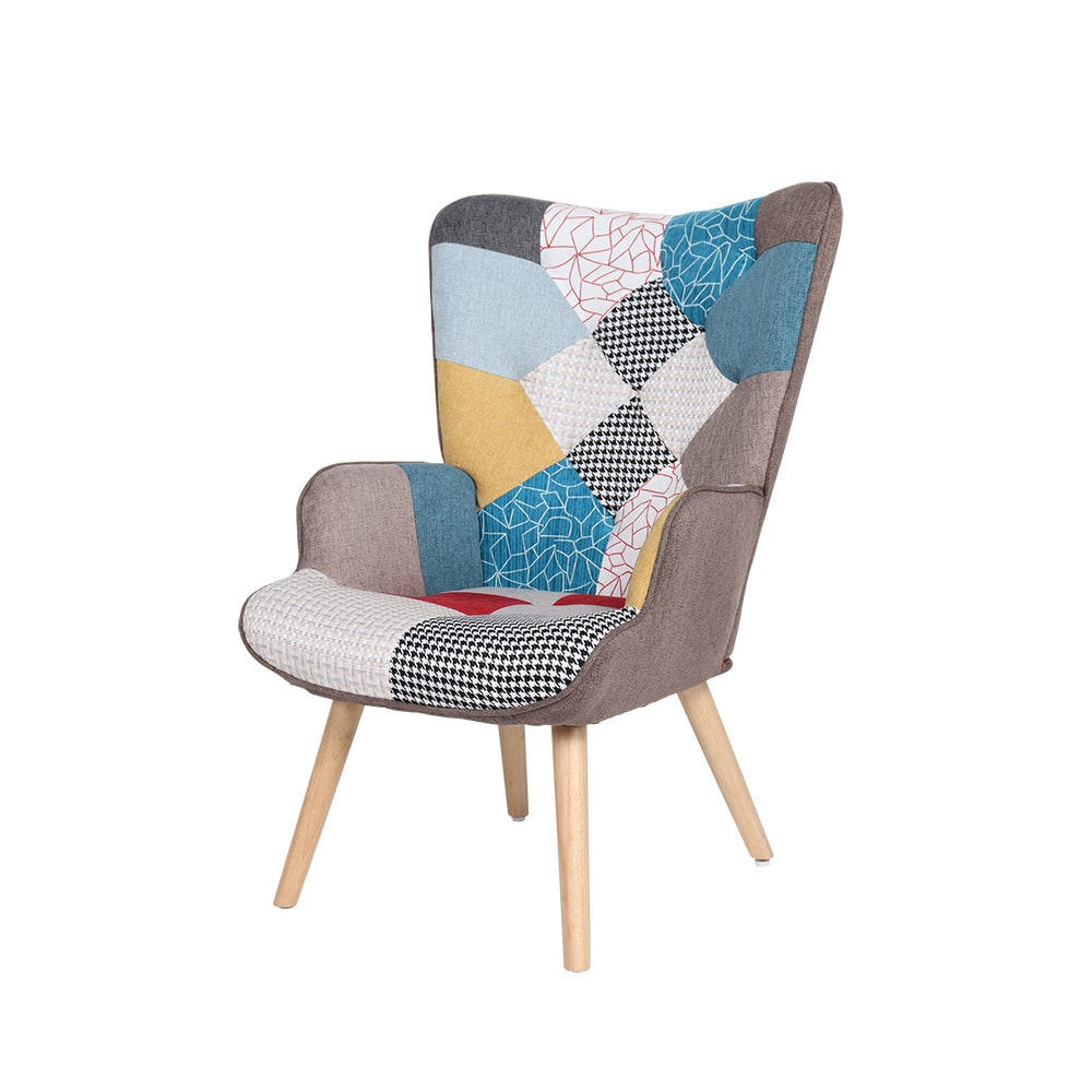 【Hampton 漢汀堡】艾莉高背拼布休閒椅