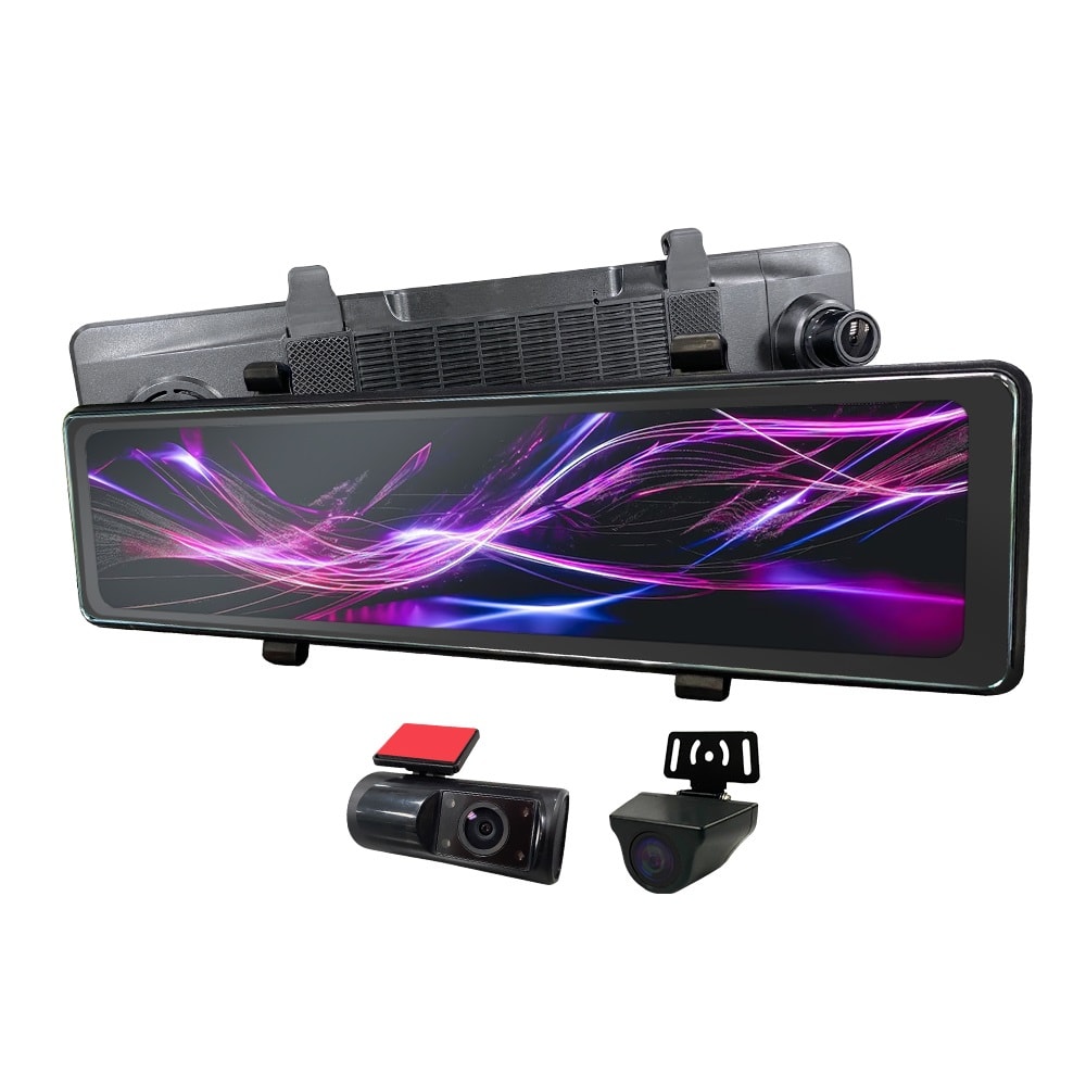 【任e行】NX3 2K 12吋 GPS 三鏡頭 行車記錄器 電子後視鏡 (前後+車內三錄影) 15米後鏡頭線 贈64G記憶卡