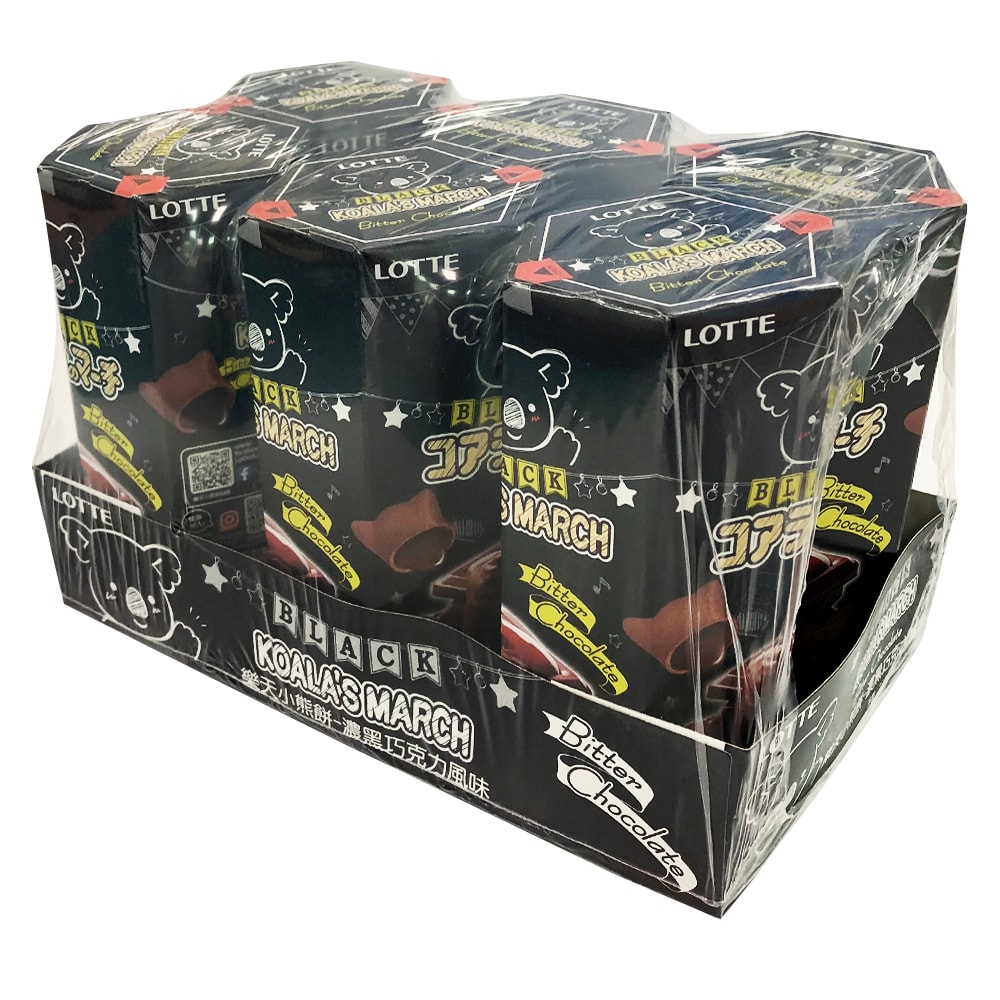 【Lotte 樂天】小熊餅-濃黑巧克力風味x1組(37gx6/組)