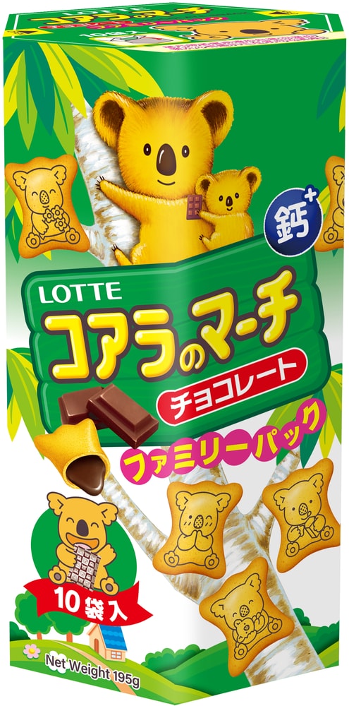 【Lotte 樂天】小熊餅家庭號-巧克力風味x1盒(195g/盒)