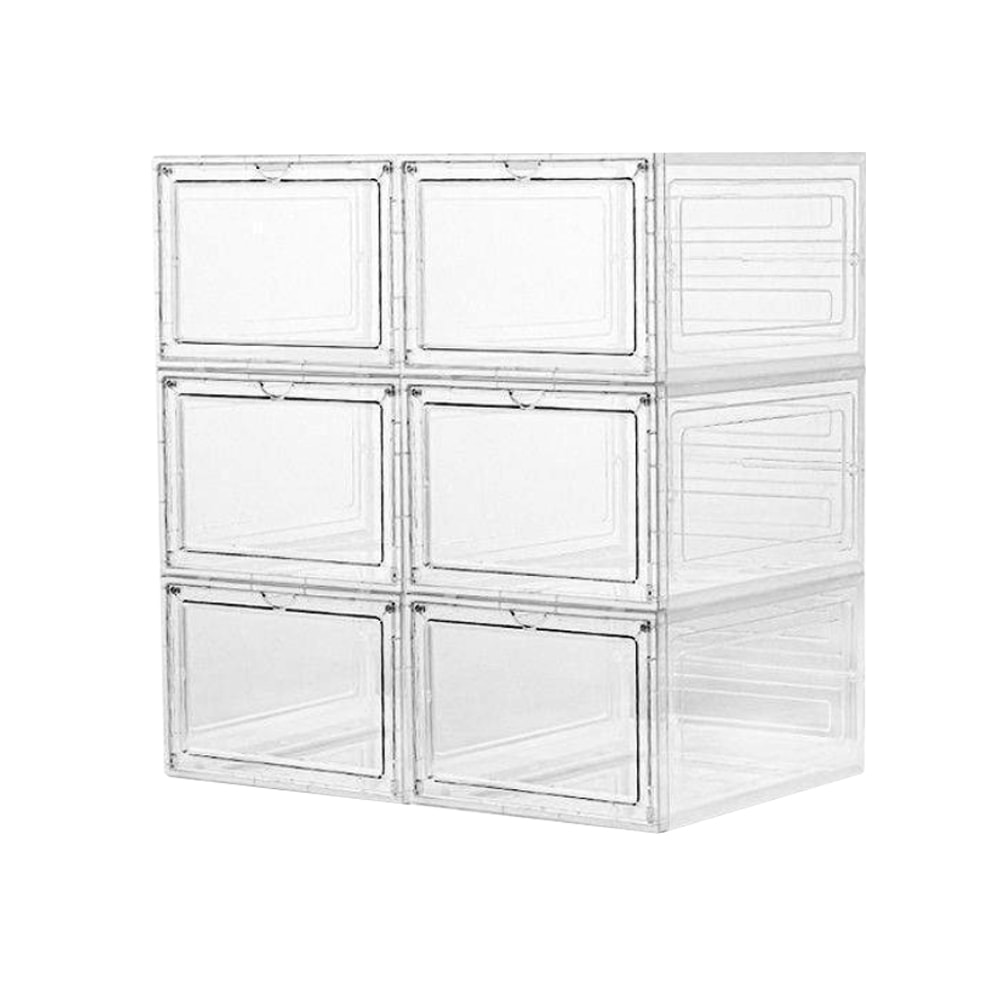 【AOTTO】磁吸透明加厚收納鞋盒-6入組(側開/正開)