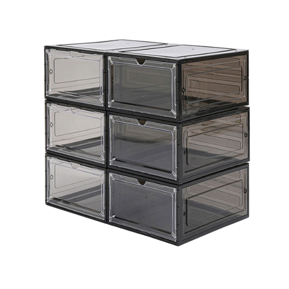 【AOTTO】磁吸透明加厚收納鞋盒-6入組(側開/正開)