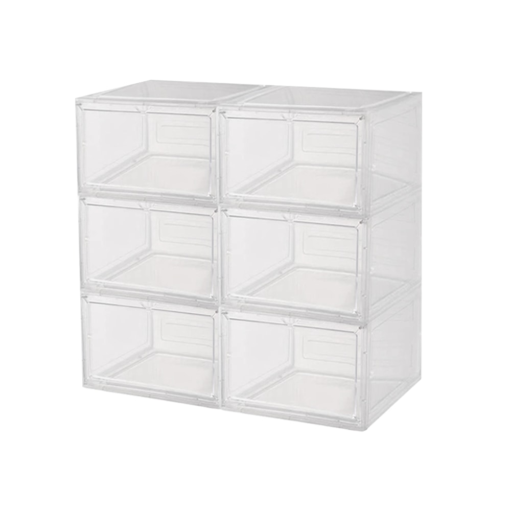 【AOTTO】磁吸透明加厚收納鞋盒-6入組(側開/正開)