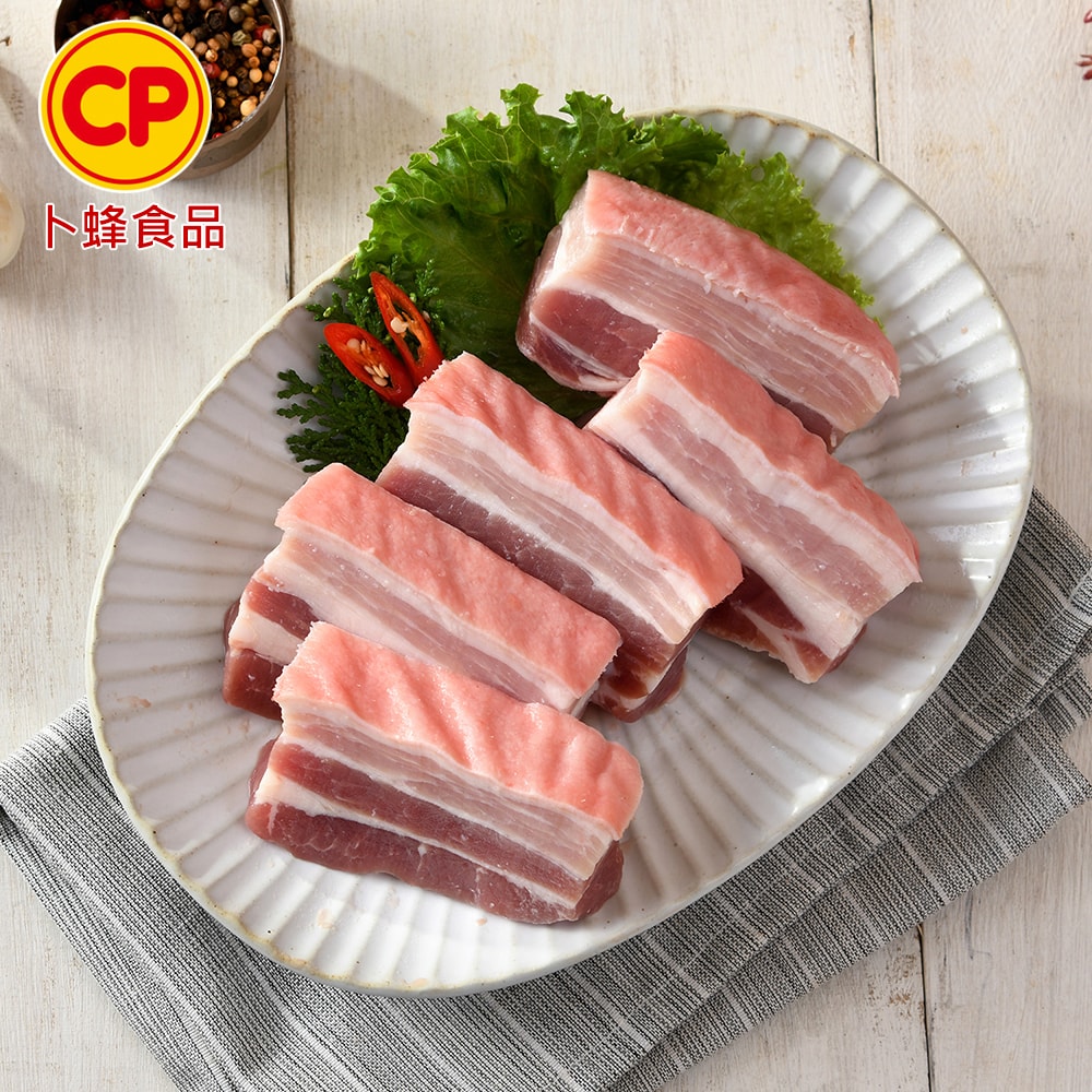 【卜蜂】國產豬 營業用_五花肉塊-扣肉x12kg(3kgx4包/箱_箱購.量販.適店家.批發)