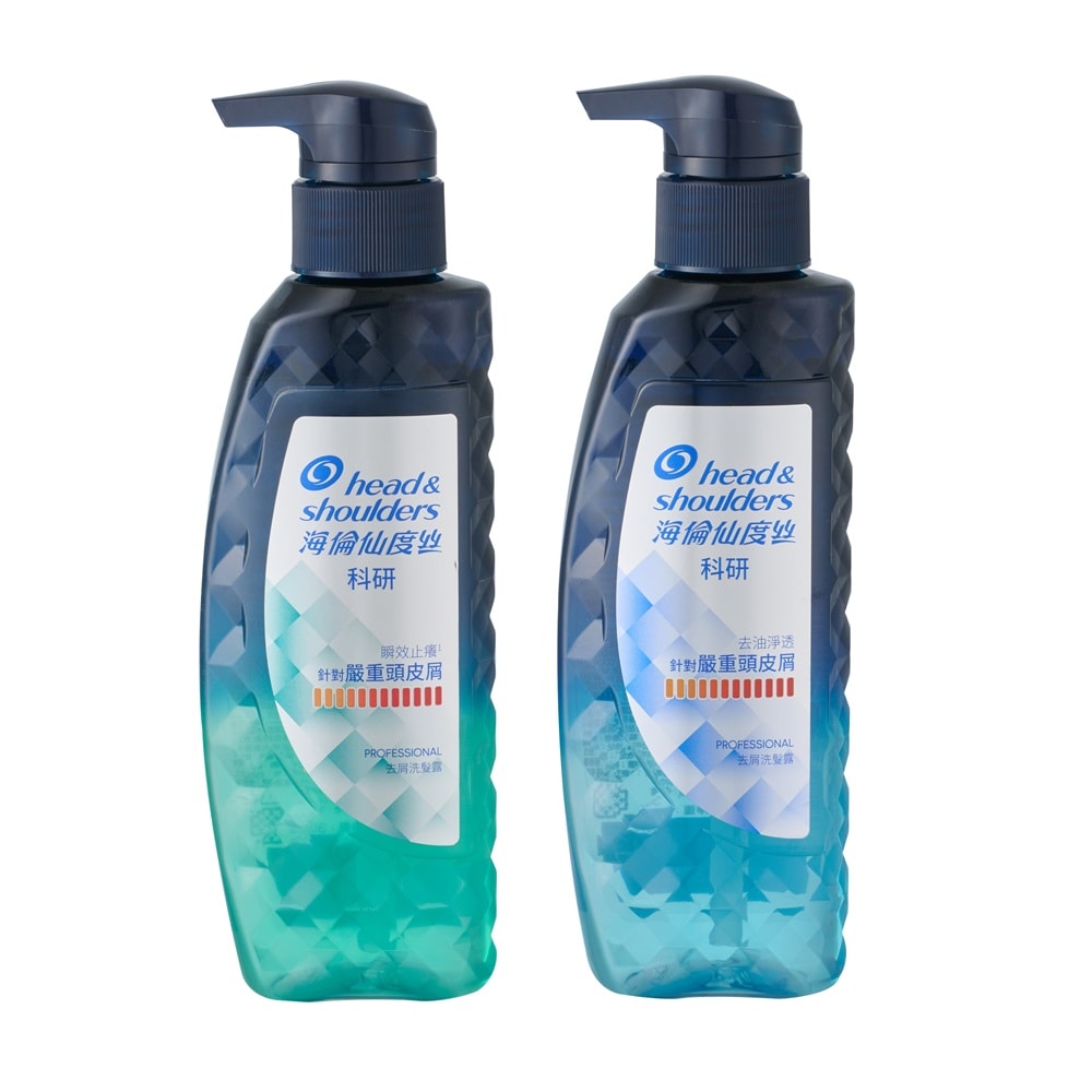 【head＆shoulders 海倫仙度絲】科研去屑洗髮露(去油淨透/瞬效止癢)300g 兩入組任選 公司貨