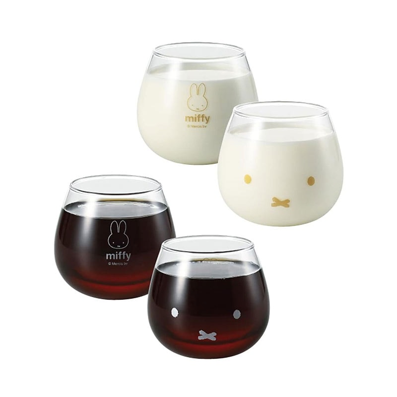 【Miffy 米飛】牛奶玻璃對杯組 玻璃杯 咖啡杯 牛奶杯 對杯 玻璃杯禮盒 杯子禮盒 禮盒
