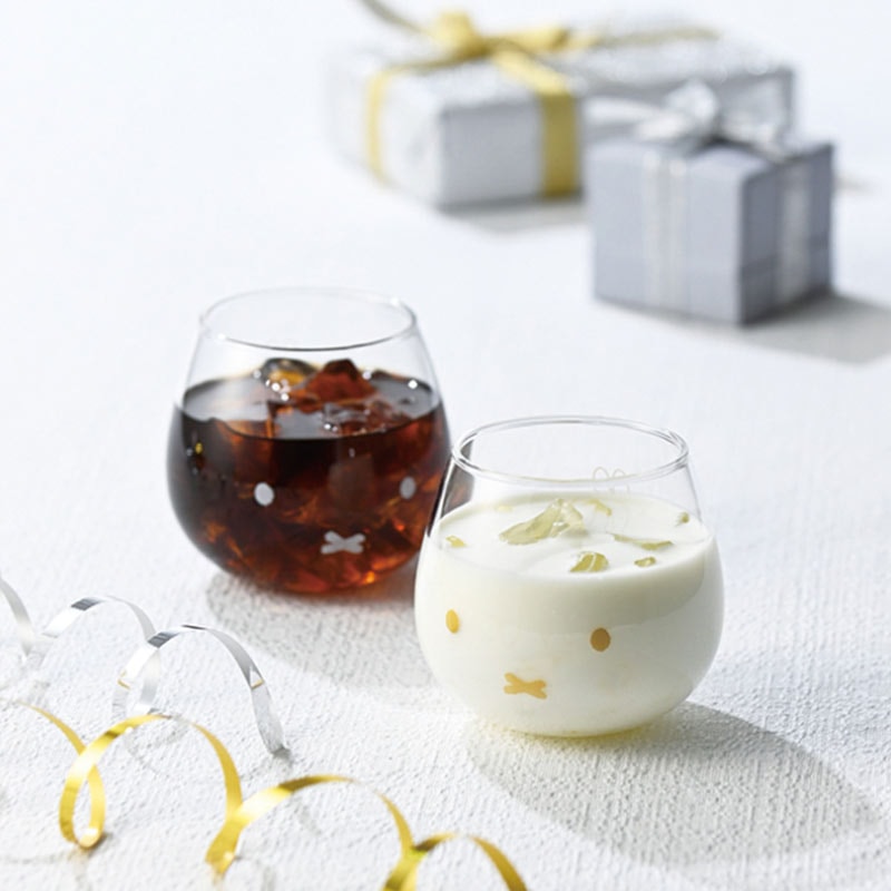 【Miffy 米飛】牛奶玻璃對杯組 玻璃杯 咖啡杯 牛奶杯 對杯 玻璃杯禮盒 杯子禮盒 禮盒
