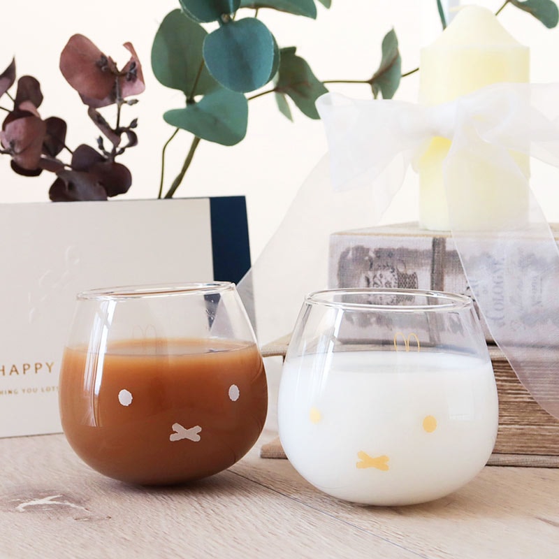 【Miffy 米飛】牛奶玻璃對杯組 玻璃杯 咖啡杯 牛奶杯 對杯 玻璃杯禮盒 杯子禮盒 禮盒