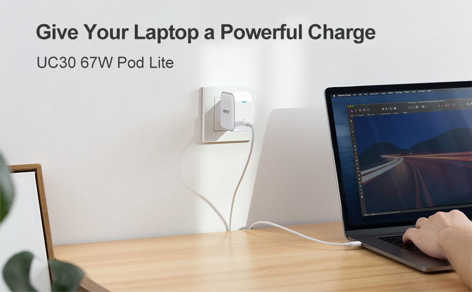 【UKKO】進階版 67W GaN氮化鎵 mini 急速充電器 (白)