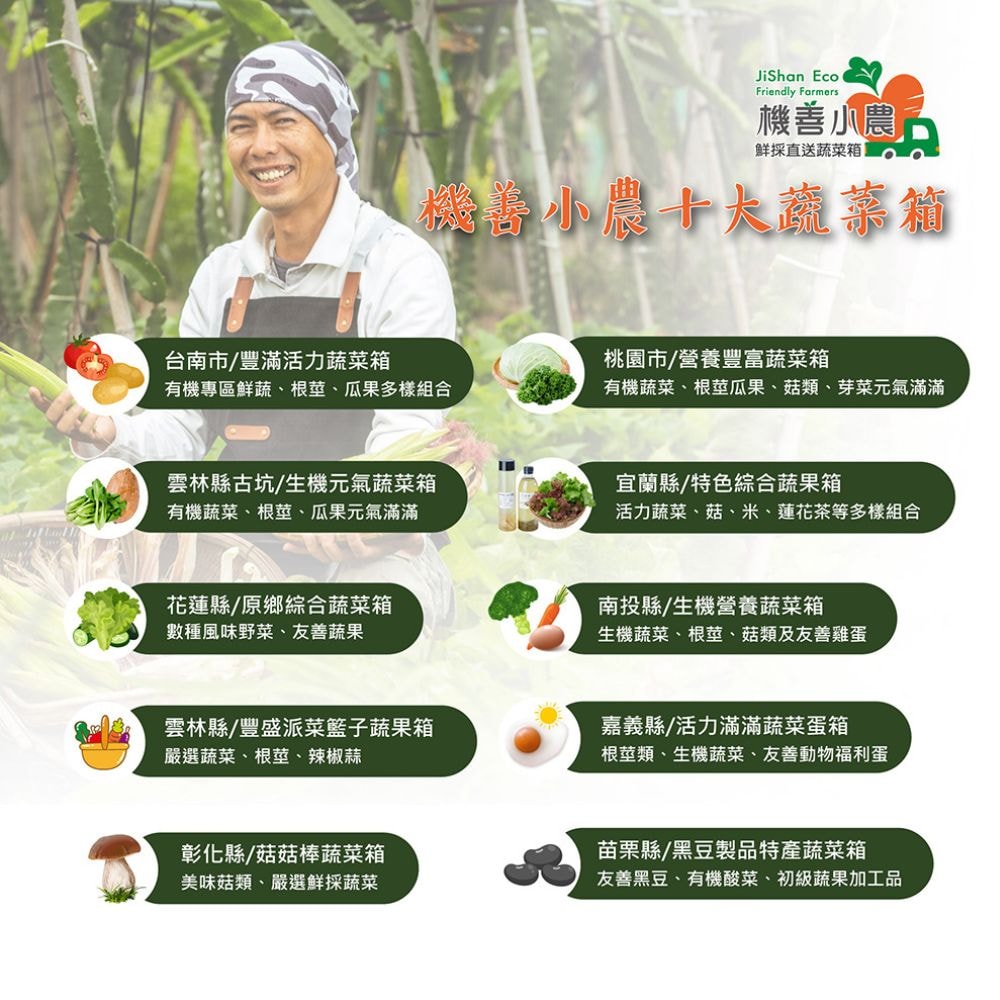 【機善小農】花蓮縣 蔬菜箱_經濟箱9件蔬菜箱(每週出箱)(有機友善/產地鮮採直送/支持家鄉好農產)