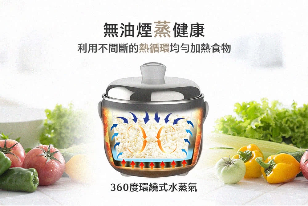 【TATUNG 大同】3人份曜石灰不鏽鋼配件電鍋(TAC-03D-NIG)