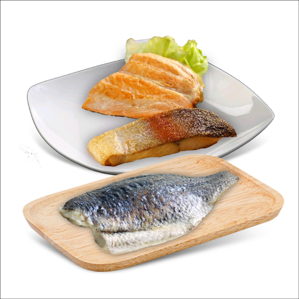 【海之醇】去骨去刺鮮魚三拼-11包組(鮭魚菲力200(2片)*4鱸魚230g*4虱目魚140g*3)