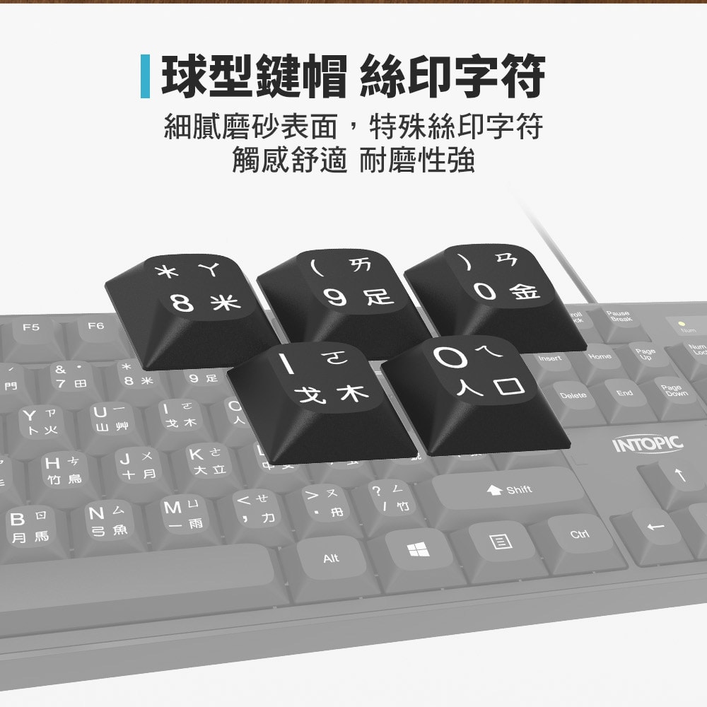 【INTOPIC 廣鼎】USB有線鍵盤滑鼠組(KBC-957)