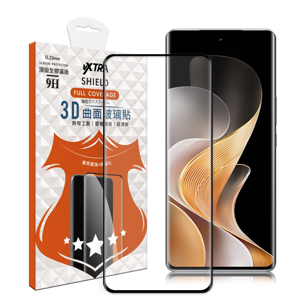 【VXTRA】全膠貼合 vivo V40/V40 Pro 5G 3D滿版疏水疏油9H鋼化頂級玻璃膜(黑)