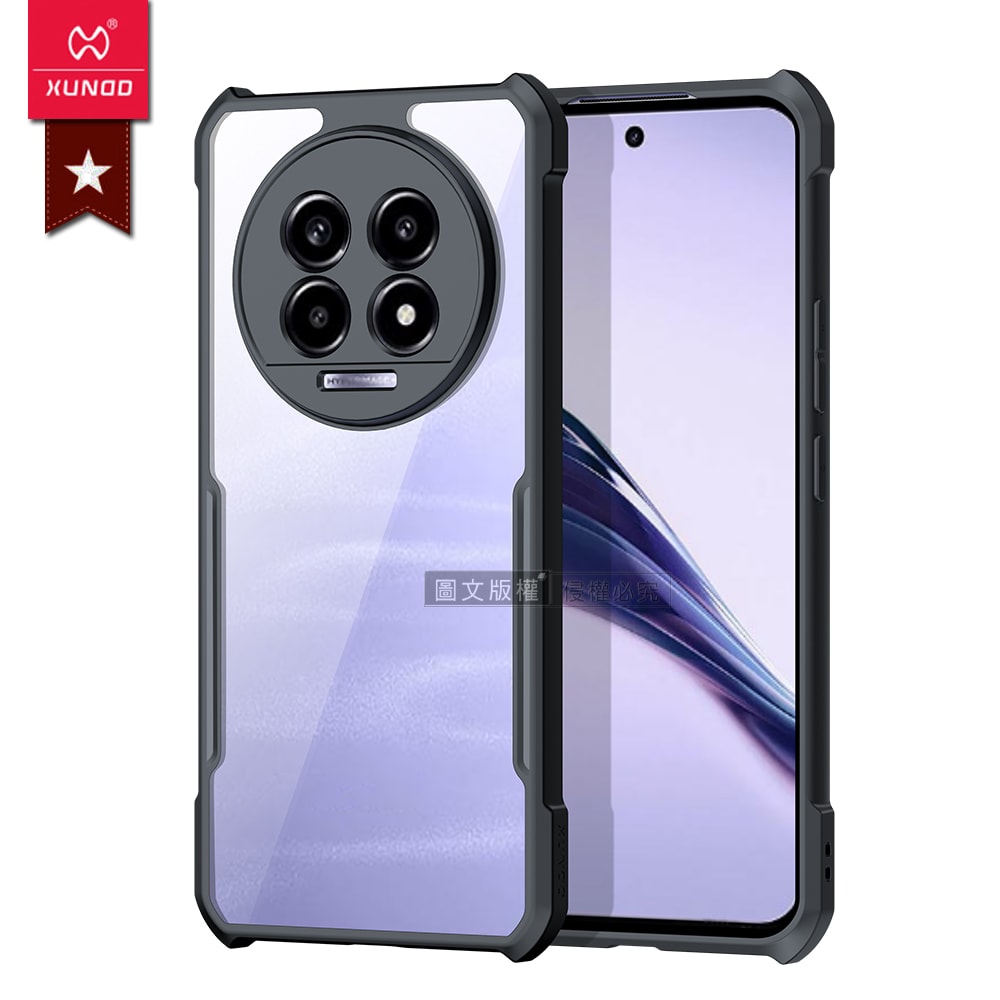 【XUNDD 訊迪】軍事防摔 realme 13 Pro/13 Pro+ 鏡頭全包覆 清透保護殼 手機殼(夜幕黑)