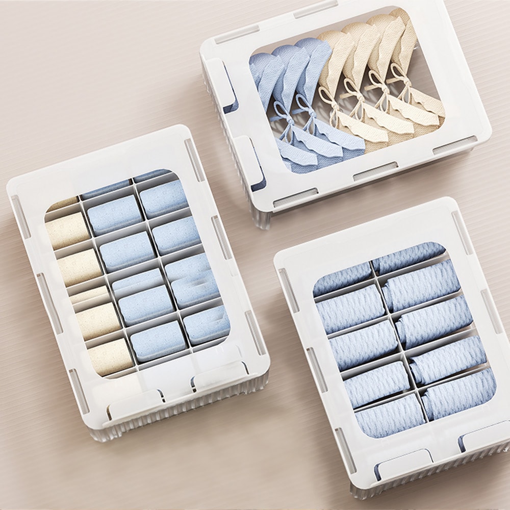 【AOTTO】壁掛式內衣褲襪子抽屜收納盒-3入組