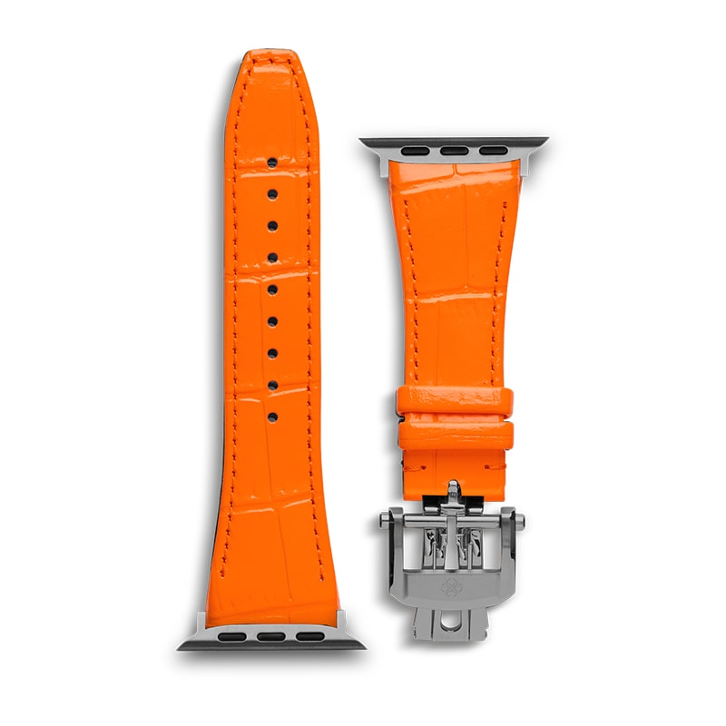 【Golden Concept】Apple Watch 45mm 46mm 49mm WSA-CE-OR-TTG 鈦灰錶扣 橘色皮革錶帶
