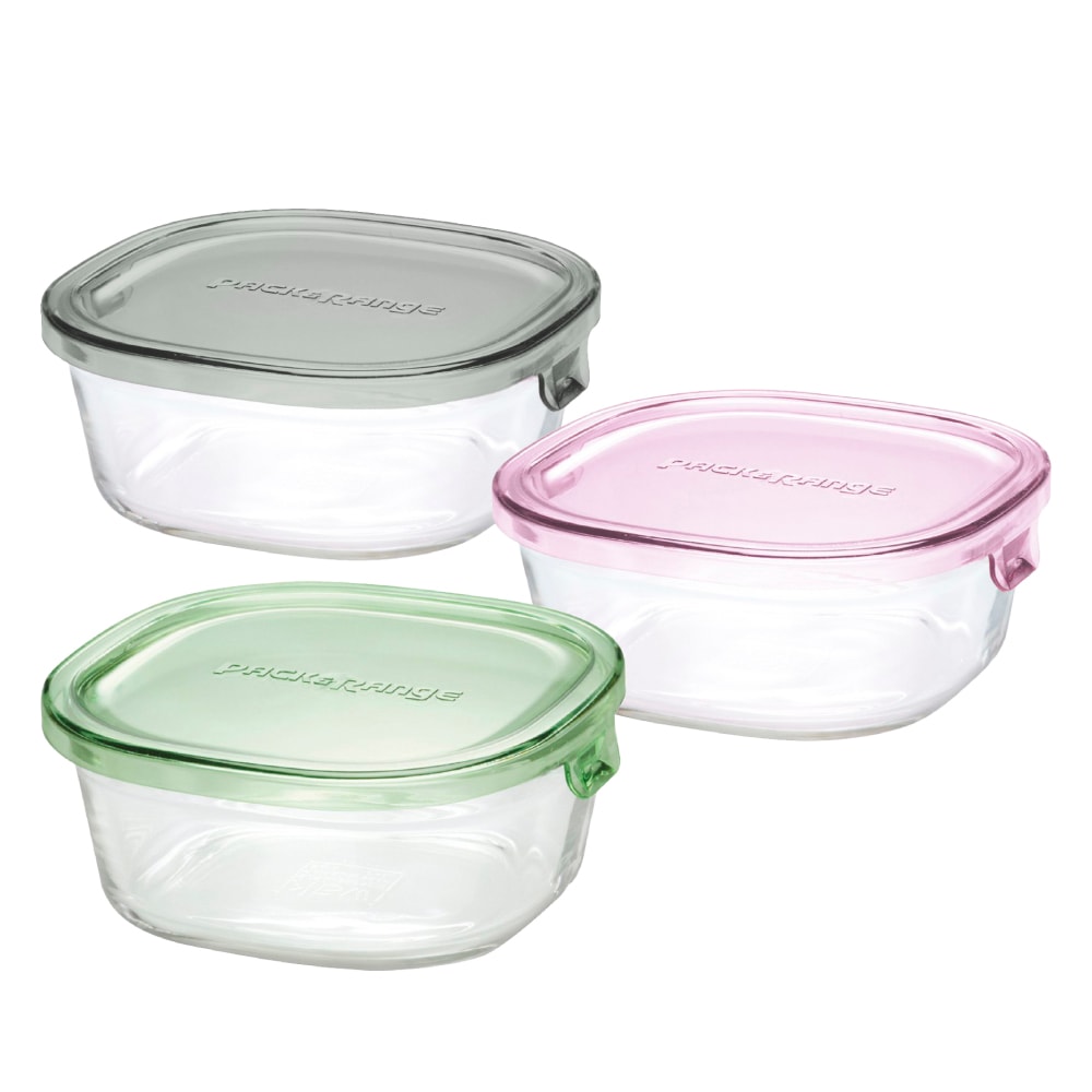 【iwaki】日本玻耐熱玻璃微波保鮮盒三入組(450ml×3)(原廠總代理)