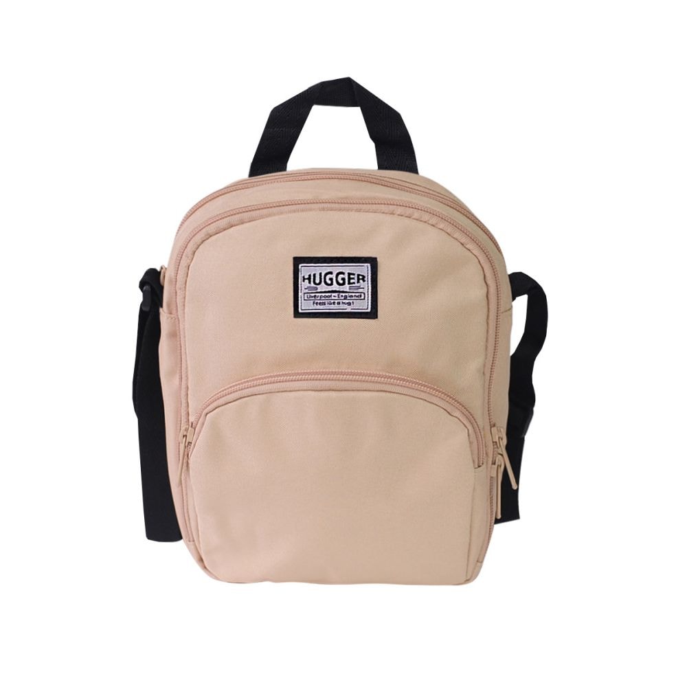 【HUGGER】好飽包跨肩包 奶茶色 (斜單側背/休閒/戶外/出遊/大人/輕量/隨身包/旅行)