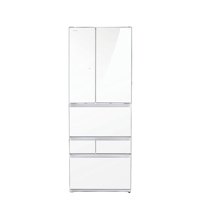 【TOSHIBA 東芝】601公升無邊框玻璃六門變頻電冰箱 鏡面白GR-ZP600TFW(B5) 極光白