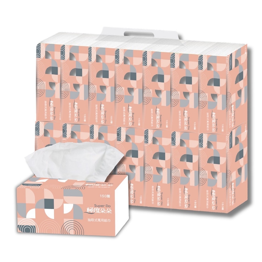 【Superpure 極度淳】Super Do極度朵朵 抽取式萬用紙巾150抽14包6串/箱X2