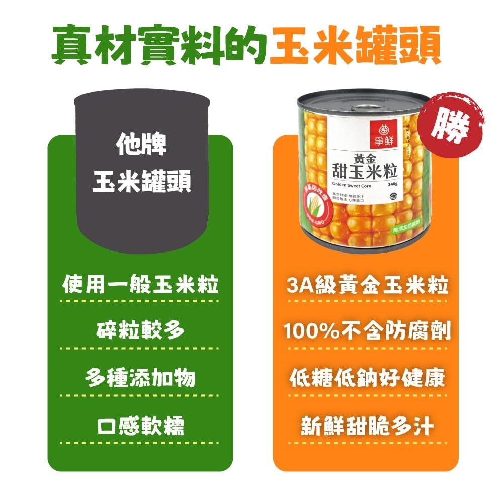 【爭鮮】黃金甜玉米粒(340g*12罐)