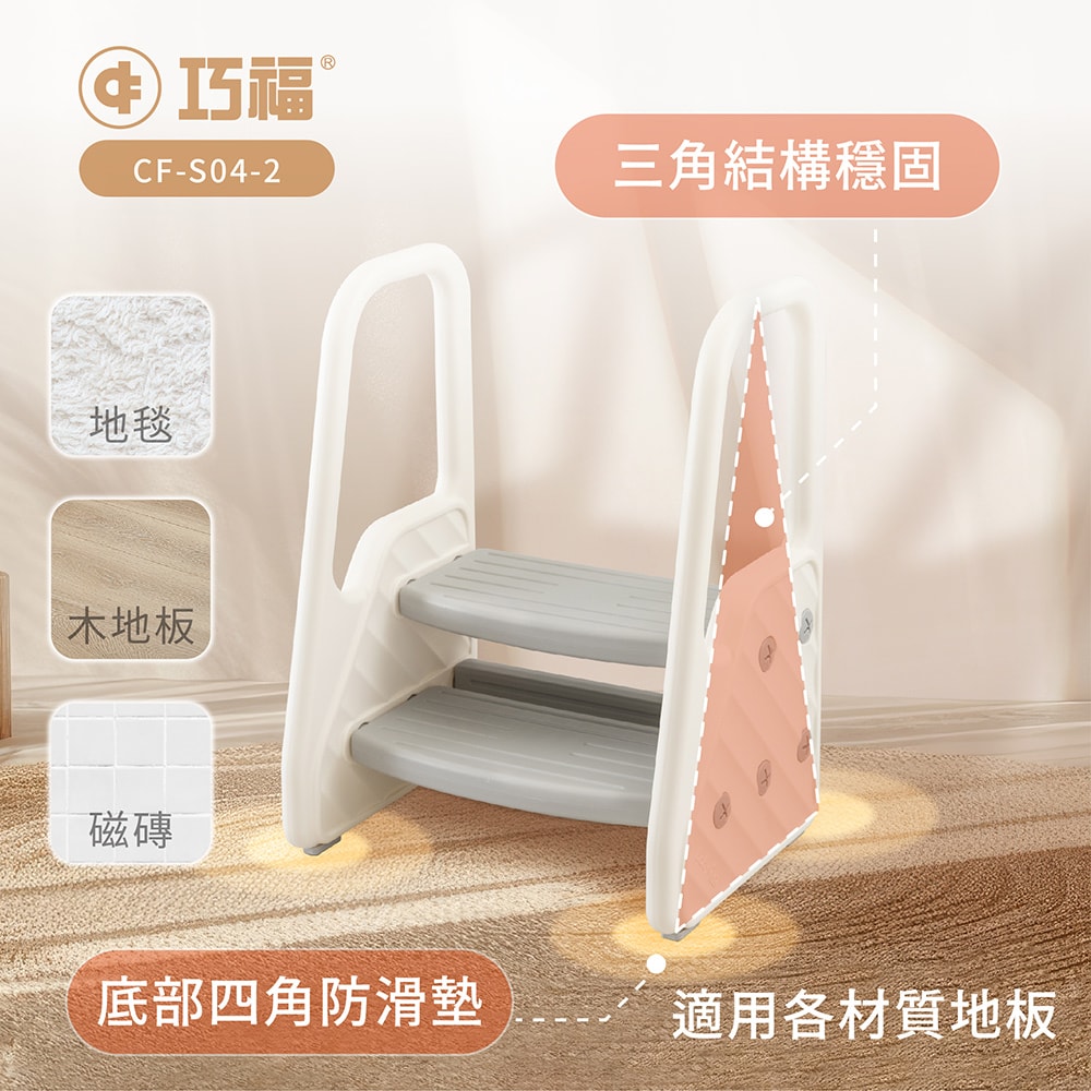 【CHIAO FU巧福】兒童輔助扶梯 CF-S04-2 扶手階梯凳/學習椅/椅凳/輔助梯/扶梯/樓梯/兒童洗手凳 /兒童踩凳/腳踏凳/墊腳凳