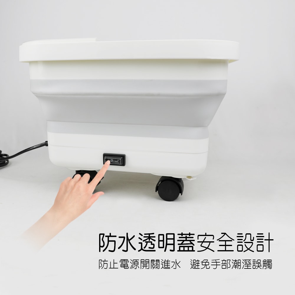 【勳風】PTC陶瓷加熱石墨烯滾輪摺疊泡腳機/足浴機(GHF-K5785)紅光/氣泡/草藥盒