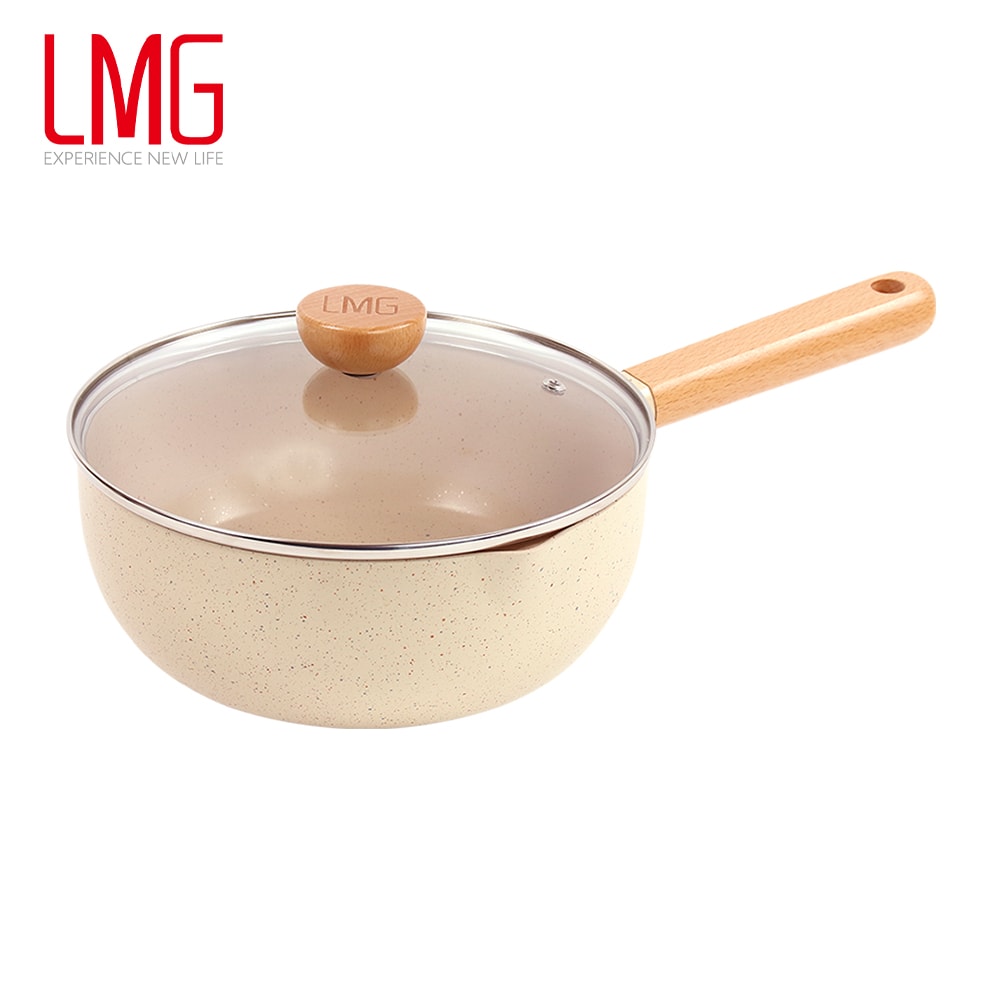 【LMG】香草系列不沾雪平鍋22cm(含蓋)
