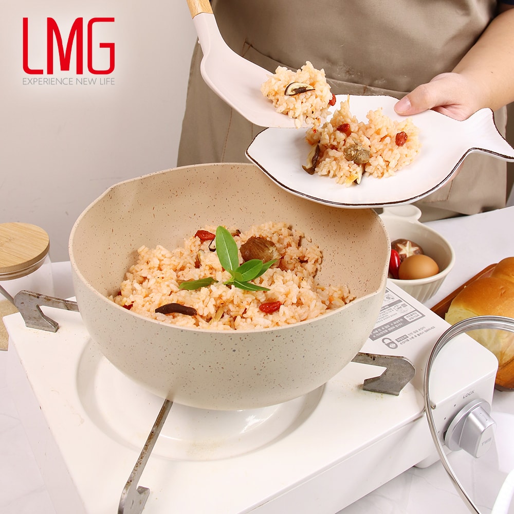 【LMG】香草系列不沾雪平鍋22cm(含蓋)